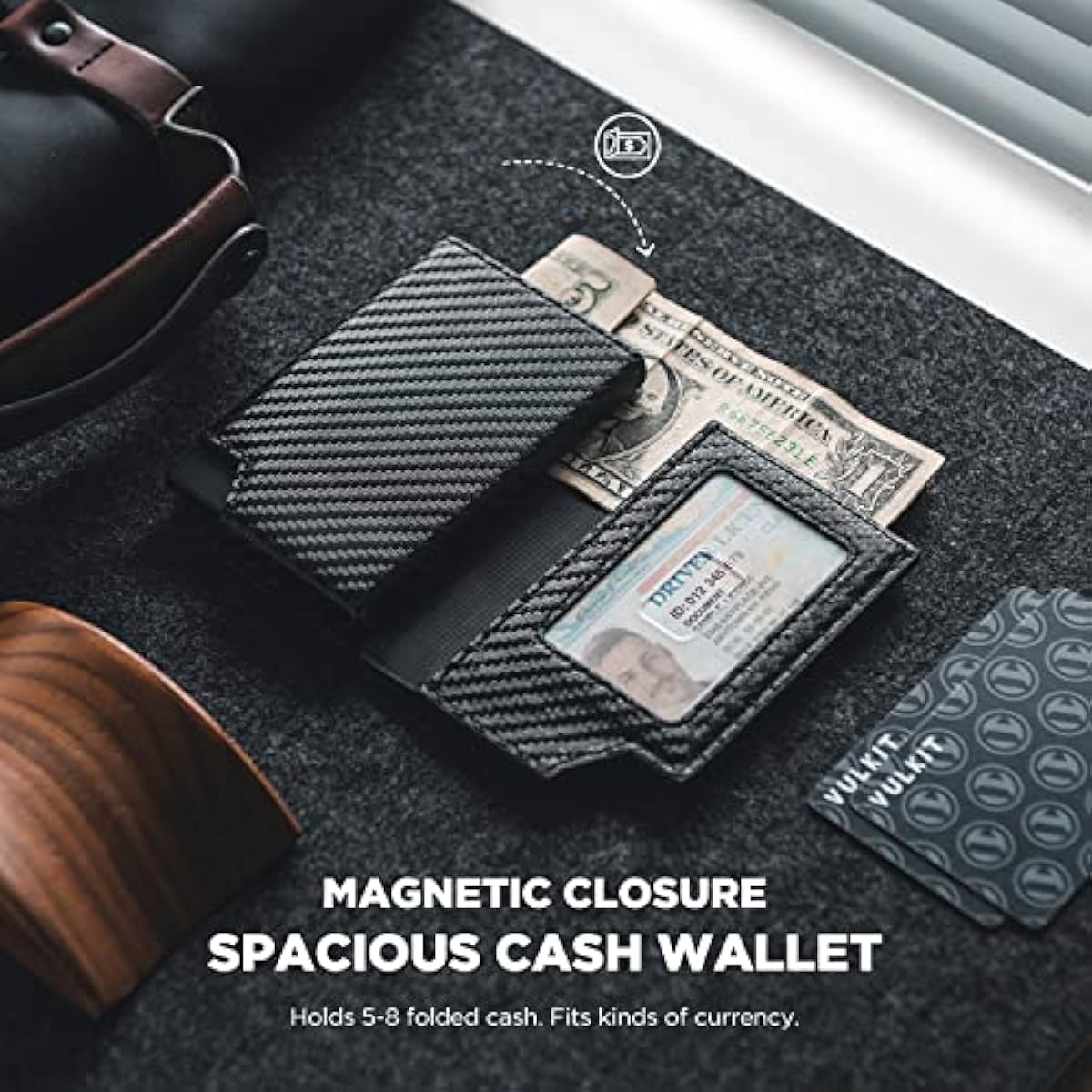 Cartera Delgada De Piel Auténtica Para Hombre | Con Bloqueo RFID Y Múltiples Ranuras | Diseño Minimalista