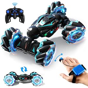 Deejoy Auto de acrobacias a control remoto, 2.4 GHz, 4WD, control remoto, sensor de gestos, autos de