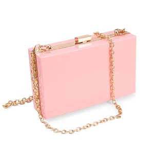 WJCD - Bolso de mano de acrílico transparente para mujer, bolso de hombro con correa de cadena de