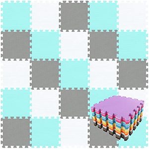 qqpp 18 Tapetes para piso de goma de etilvinilacetato tipo rompecabezas, tapete de juego para bebé,