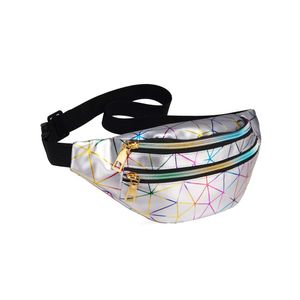 Livacasa - Cangurera holográfica linda, brillante e impermeable para mujer, cangurera para viajes,