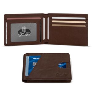 Zitahli Carteras de los hombres Slim Rfid cuero plegable con caja de regalo, Negro carbón, Casual