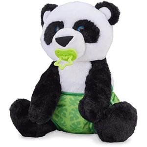Melissa &amp; Doug Peluche de panda bebé de 11 pulgadas con chupete, pañal, biberón