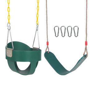 RedSwing Asiento de columpio con respaldo alto para niños pequeños con cadenas recubiertas, asiento
