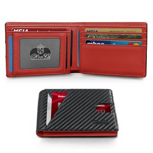 Zitahli Carteras de los hombres Slim Rfid cuero plegable con caja de regalo, Negro carbón, Casual