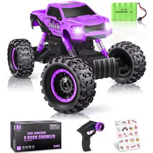 DOUBLE E Auto a control remoto para niñas, escala 1/12, camiones monstruos de doble motor, camiones