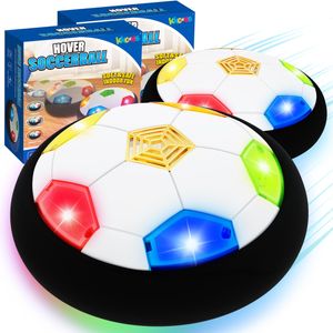 KKONES Kids Toys - Pelota de fútbol flotante (juego de 2), funciona con pilas, luz LED y parachoques