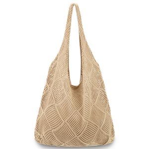 hatisan Bolsas de ganchillo para mujer, bolsa de playa de verano, bolsa de mano estética, bolsa