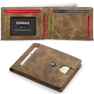 GSOIAX Billetera delgada para hombre con bloqueo RFID, carteras plegables para hombres, minimalista,