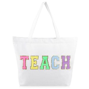 Dripykiaa Regalos de agradecimiento para profesores, regalos para profesores, bolsa de lona, parches