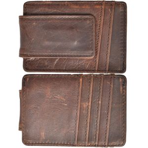 Hopsooken, broche para dinero, cartera con bolsillo frontal, cartera minimalista, para hombre