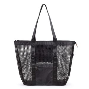 Tainehs Bolsa grande de malla para la playa 2023 mejorada para mujeres con múltiples bolsillos para