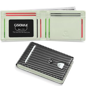 GSOIAX Billetera delgada para hombre con bloqueo RFID, carteras plegables para hombres, minimalista,