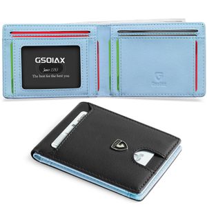 GSOIAX Billetera delgada para hombre con bloqueo RFID, carteras plegables para hombres, minimalista,