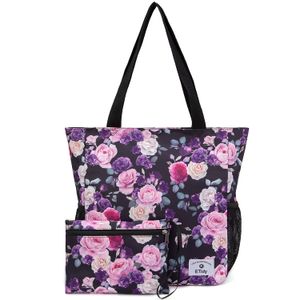 ETidy Bolsa de mano plegable de gran capacidad con cremallera, impermeable, a prueba de arena, bolsa