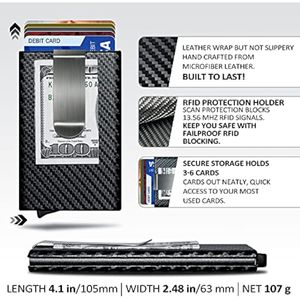 MOSIYEEF Cartera de sigilo desplegable para hombre, cartera con bloqueo RFID para tarjetas con clip