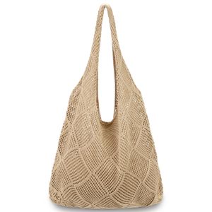 hatisan Bolsas de ganchillo para mujer, bolsa de playa de verano, bolsa de mano estética, bolsa