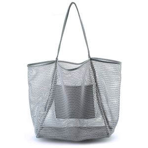 Bolsa de hombro para mujer de malla, para la playa