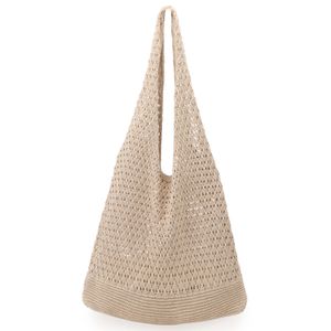 hatisan Bolsas de ganchillo para mujer, bolsa de playa de verano, bolsa de mano estética, bolsa