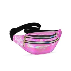 Livacasa - Cangurera holográfica linda, brillante e impermeable para mujer, cangurera para viajes,