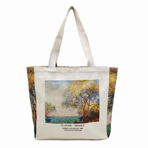 BROADREAM Bolso de lona con cremallera y bolsillo interior