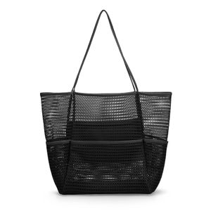 Tainehs Bolsa grande de malla para la playa 2023 mejorada para mujeres con múltiples bolsillos para