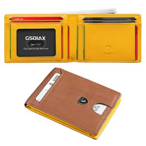 GSOIAX Billetera delgada para hombre con bloqueo RFID, carteras plegables para hombres, minimalista,
