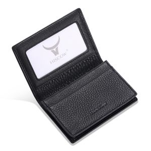 Tarjetero de cuero para hombres y mujeres, piel de becerro italiana
