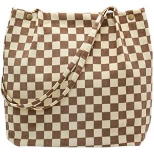 PAZIMIIK Bolsas de mano de pana para mujer, reutilizables, para compras, para llevar al hombro,