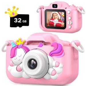 Cámara de unicornio para niños, regalos de Navidad para niñas y niños, 1080P HD Selfie Cámara de