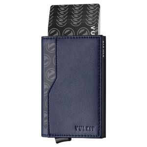 VULKIT Tarjetero con ventana de identificación, tarjetas emergentes, delgada, de cuero, con