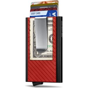 MOSIYEEF Cartera de sigilo desplegable para hombre, cartera con bloqueo RFID para tarjetas con clip