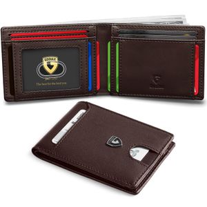 GSOIAX Billetera delgada para hombre con bloqueo RFID, carteras plegables para hombres, minimalista,