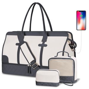 ETRONIK Bolsa de viaje para mujer, bolsa de viaje grande con compartimento para zapatos, bolsa de