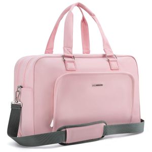BAGSMART Bolsa de lona grande para el fin de semana con bolsa de zapatos, puede contener laptop de