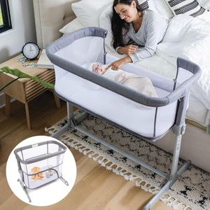 KoolaBaby Cuna 3 en 1, cama de noche y corralito, malla transpirable, cuna portátil fácil de plegar