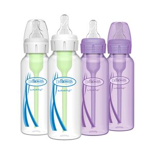 Dr. Brown's Botellas de 8 onzas para niñas – 3 (8 onzas) Lavanda – 3 (8 onzas) Rosa… (6 botellas