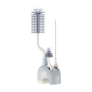 ePiiChua Juego de cepillos de silicona para botellas con soporte, juego de cepillos de limpieza de