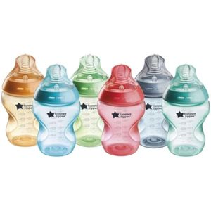Tommee Tippee Closer to Nature, Fiesta Collection - Biberones de flujo lento con boquilla similar a