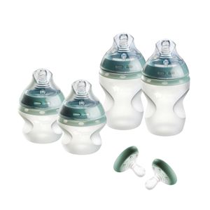 Tommee Tippee Closer to Nature - Biberón de silicona de tacto suave, pezón de flujo lento,