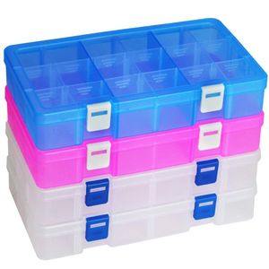 Organizador de plástico DUOFIRE, caja contenedora con divisores ajustables, cuadrícula extraíble,