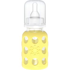 Lifefactory Biberón de vidrio con pezón de etapa 1 y melón protector de silicona, 4 onzas