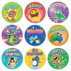 Sweetzer &amp; Orange Calcomanías españolas para profesores y padres. Hojas de calcomanías