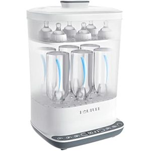 HAUTURE Esterilizador y secadora de biberones, esterilizador de vapor eléctrico 6 en 1 para