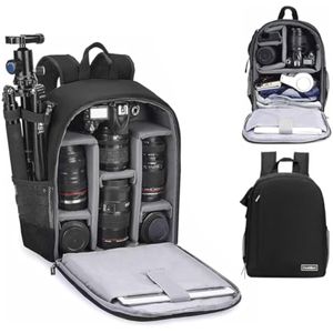 Cwatcun Mochila profesional para cámara SLR DSLR sin espejo, funda impermeable compatible con cámara