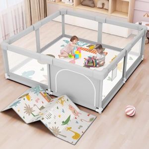 Corralito para bebés, corralito para bebés y niños pequeños con puerta, cerca de 50 x 50 pulgadas,