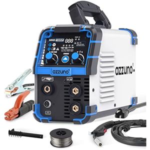 AZZUNO Soldador MIG de 135 amperios, soldador multiproceso 3 en 1, soldador de núcleo de flujo de
