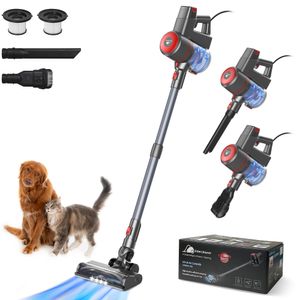 Intercleaner Aspiradora con cable, potente succión de 15 KPa con motor de 400 W, aspiradora ligera