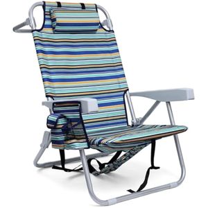 Backpack Beach Chair for Adults, Folding Beach Chair with 4 Positions, Heavy Duty Beach Chair with
