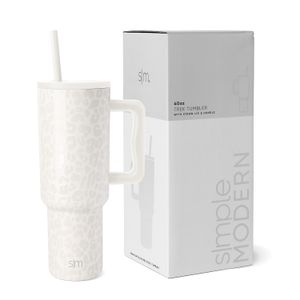 Simple Modern Vaso de 40 onzas con asa y tapa con pajilla, vaso aislado reutilizable, botella de